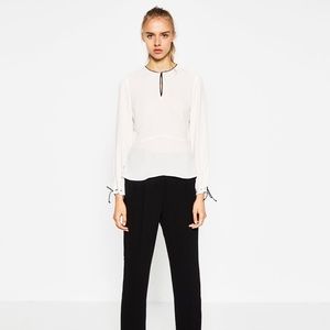 Zara Blouse with Contrast Piping